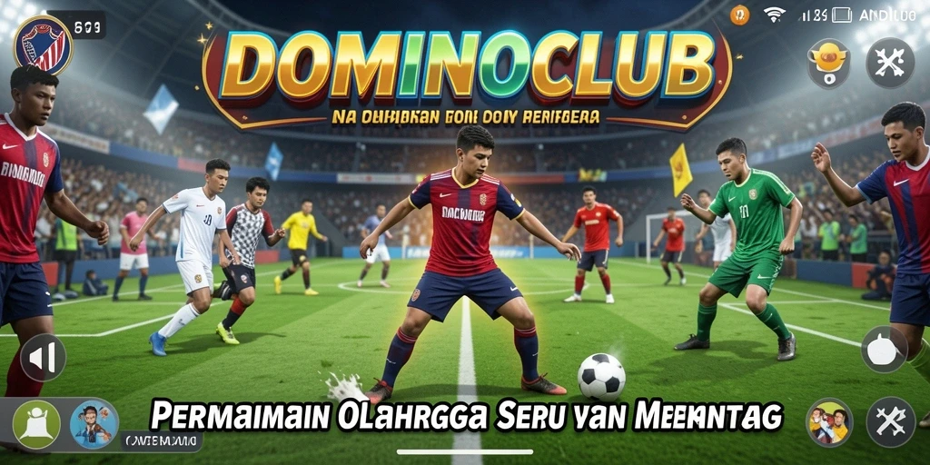 Tampilan seru permainan DOMINOCLUB dengan aksi kompetisi olahraga.