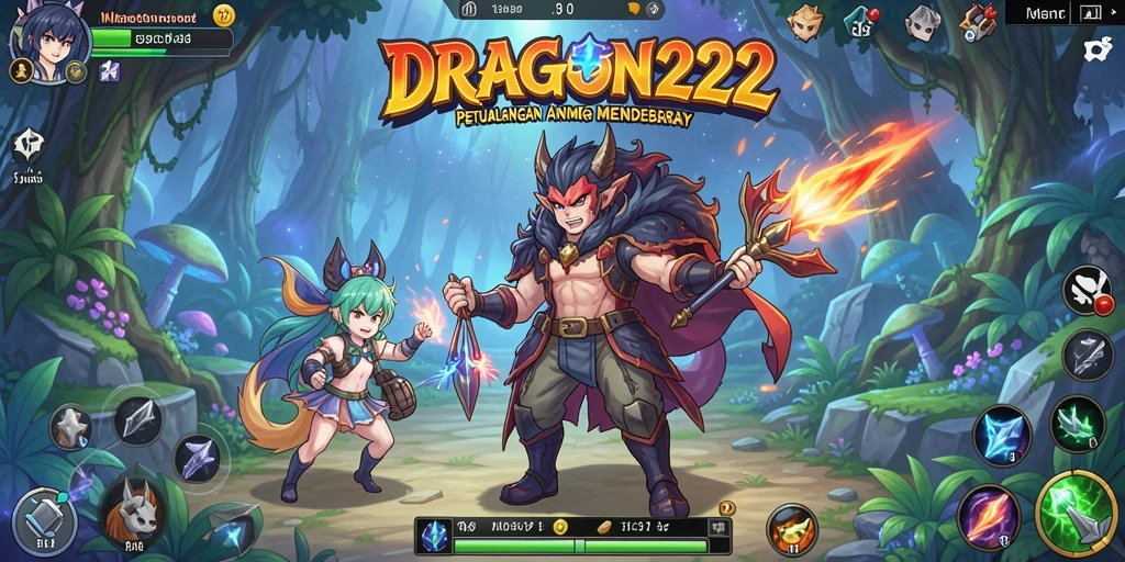 Tampilan mendebarkan dari gameplay <strong>DRAGON222</strong> dengan suasana anime yang memikat.