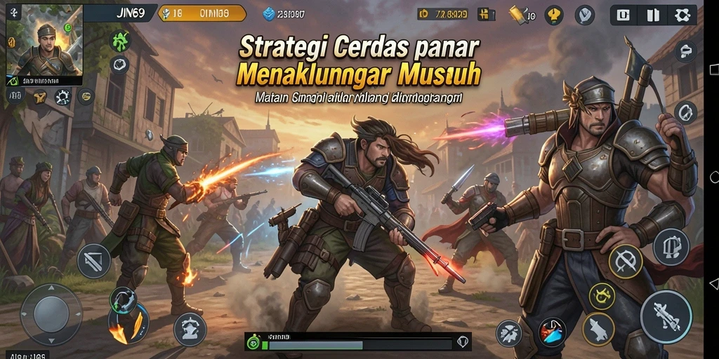 Gameplay JIN69 menunjukkan pertarungan strategi yang seru dan intens.