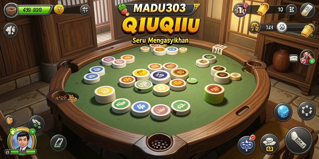 Screenshot MADU303 menampilkan aksi seru permainan QiuQiu.