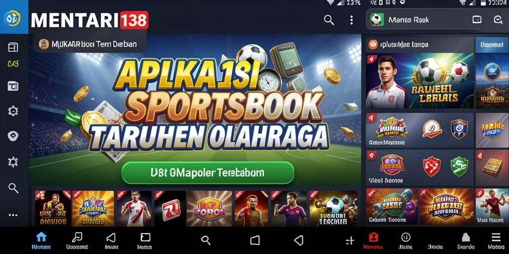 Tampilan menarik dari aplikasi MENTARI138 dengan fitur taruhan olahraga yang lengkap.