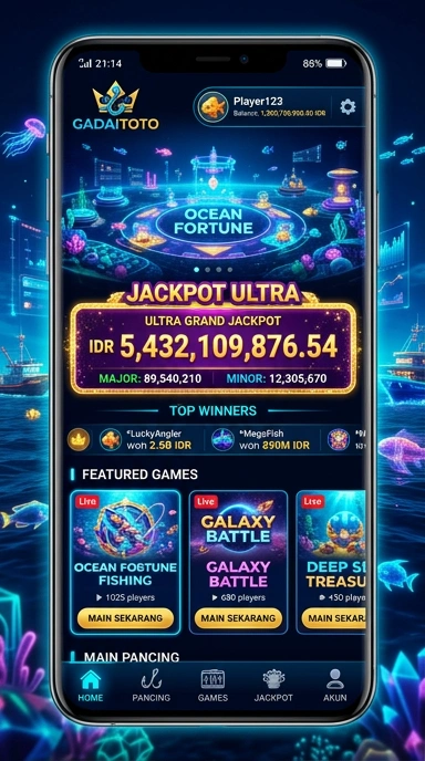 Gambaran antarmuka pengguna yang sederhana pada gadaitoto.